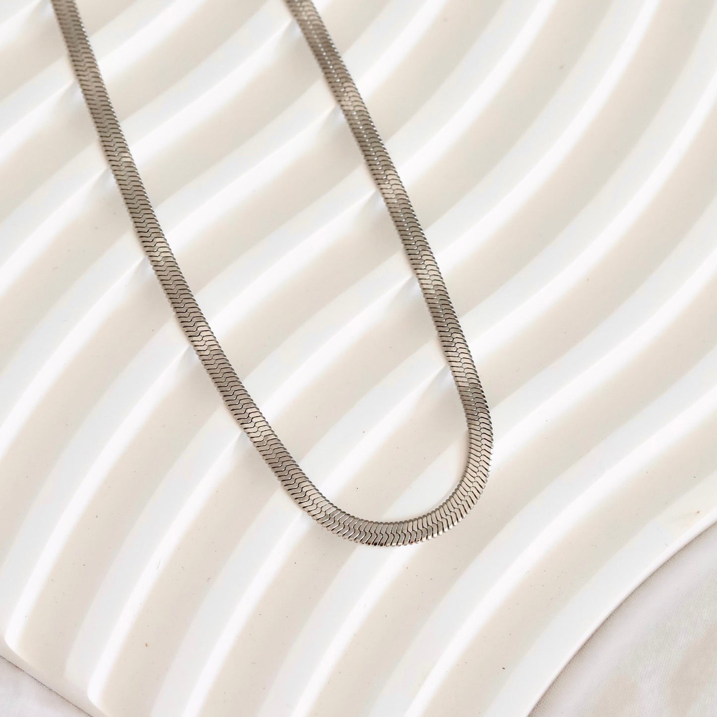 Silver Skye Herringbone Necklace