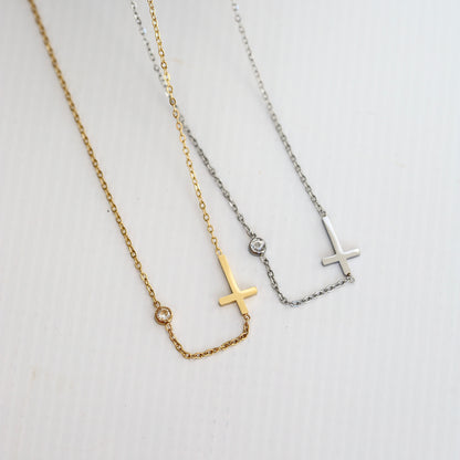 CZ Cross Necklace