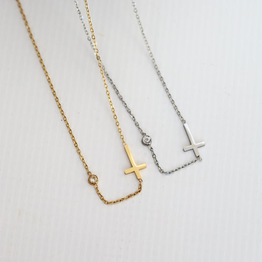 CZ Cross Necklace