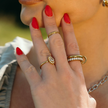 Flower CZ Ring