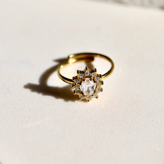 Flower CZ Ring
