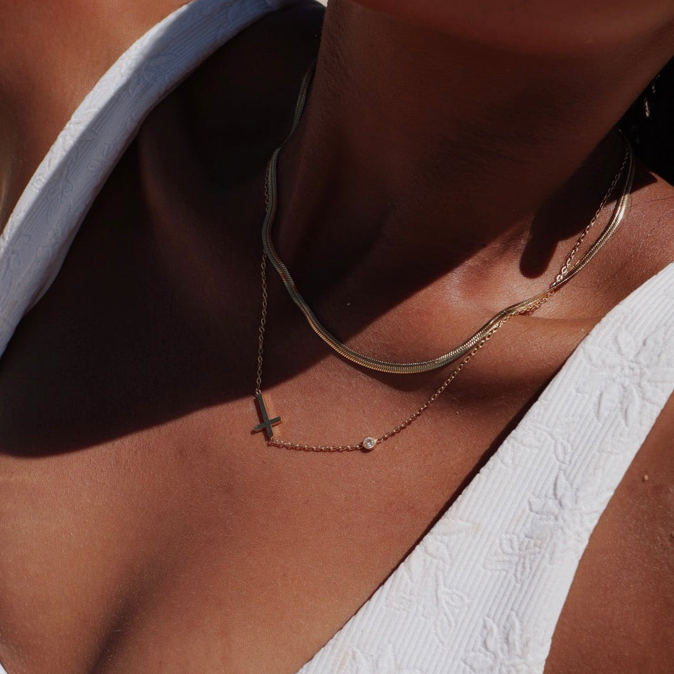 CZ Cross Necklace
