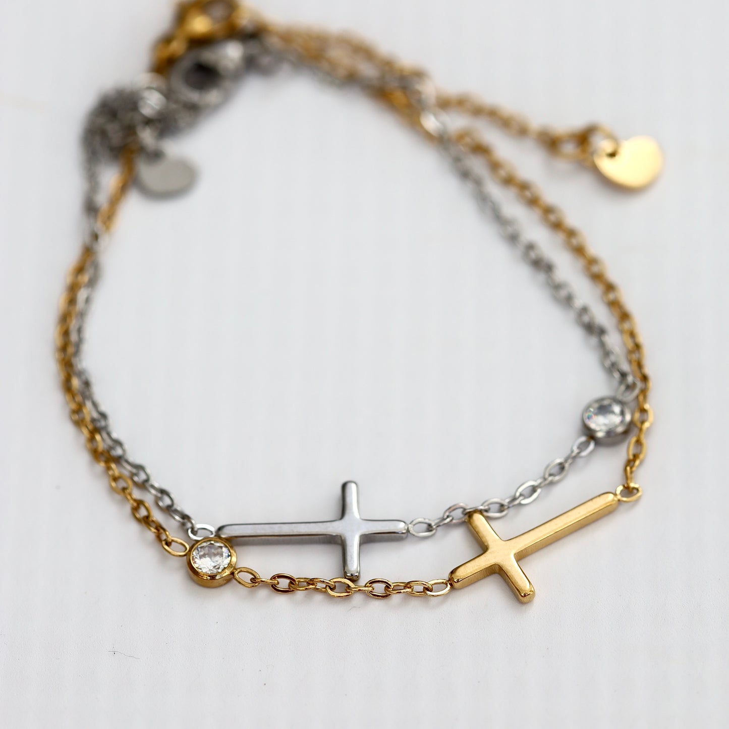 CZ Cross Bracelet
