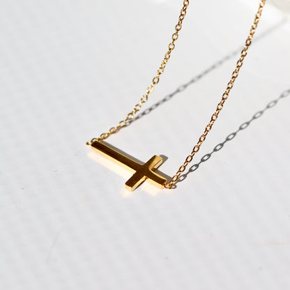 Horizontal Cross Necklace