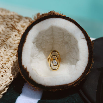 Coast CZ Spiral Ring - Adjustable