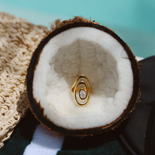 Coast CZ Spiral Ring - Adjustable