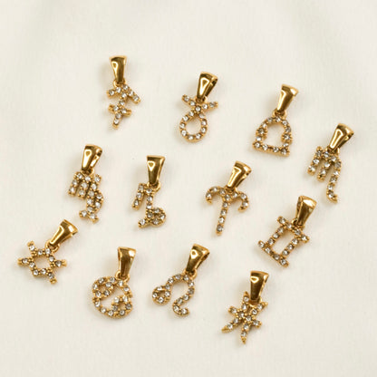 Zodiac CZ Pendant Necklace
