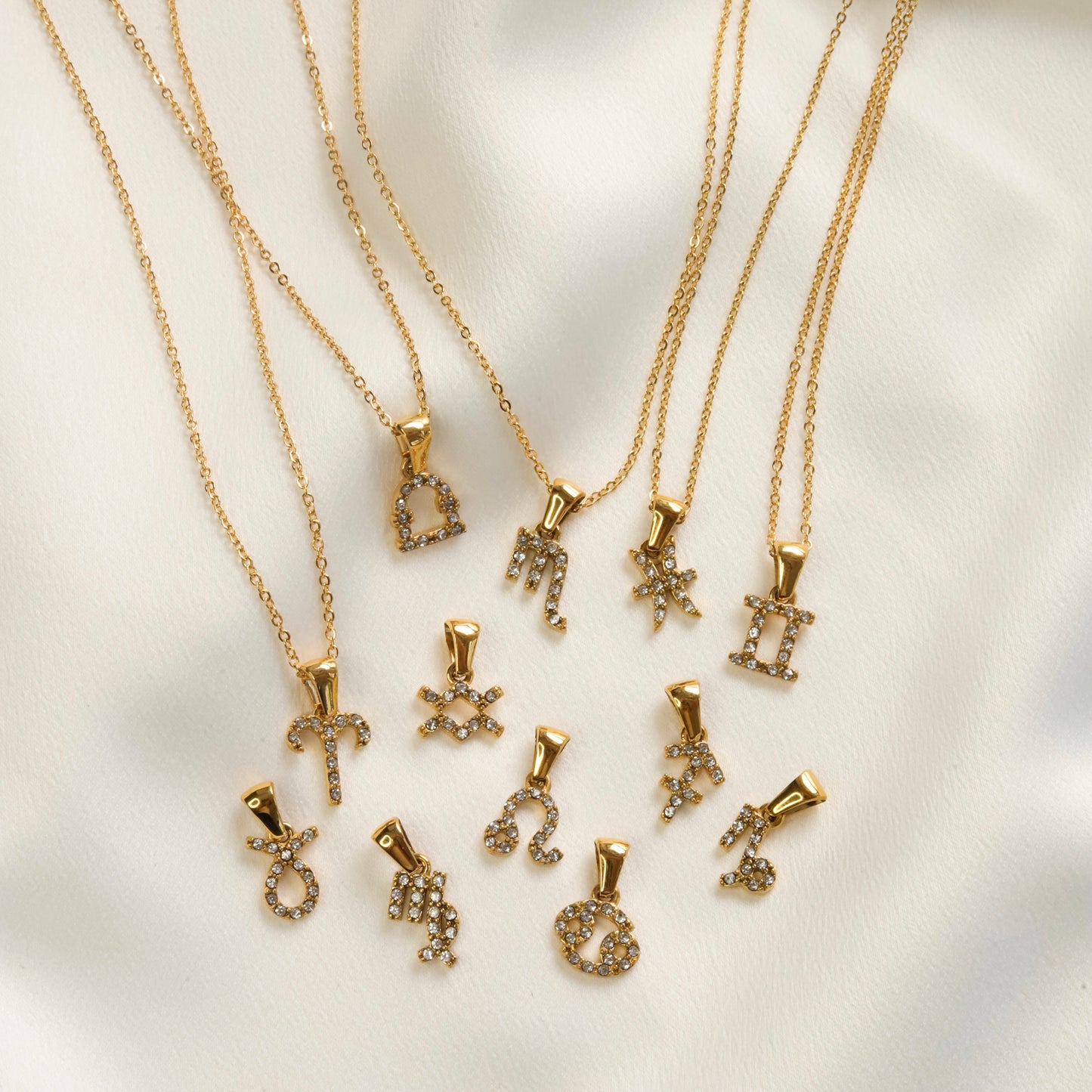 Zodiac CZ Pendant Necklace